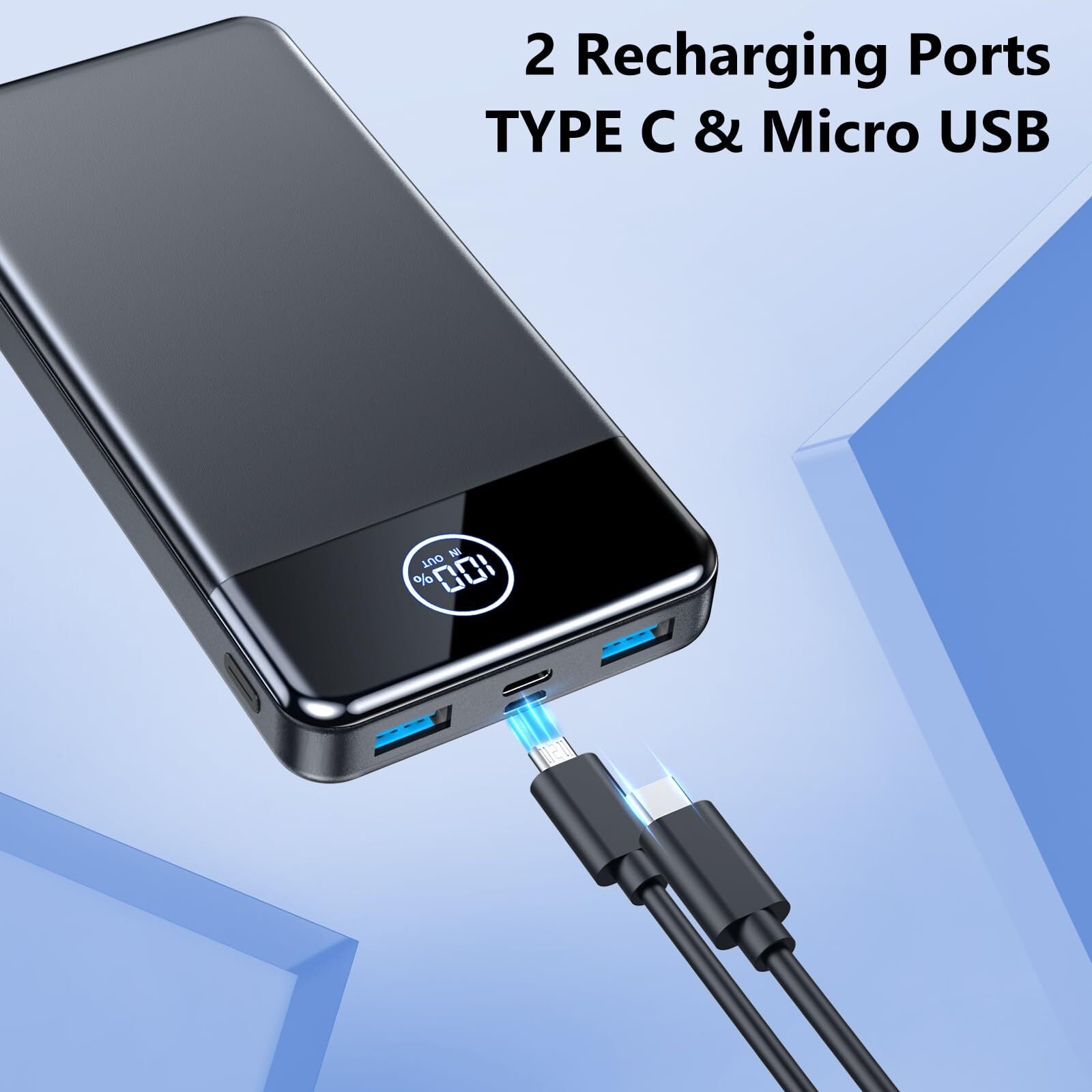 33800Mah Fast Charging Power Bank Portable Charger for Iphone Android Devices